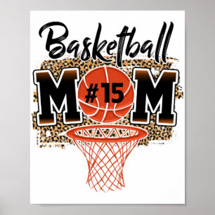 Moeder Custom Speler Nummer 15 Sport Moeder Moeder Poster