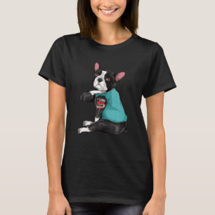 Moeder Dag Tattooed Dog Mam Boston Terrier I Love T-shirt