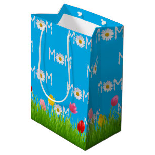 Moeder Daisy met Tulpen Medium Cadeauzakje