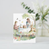 Moeder Daughter Tea Party Briefkaart (Staand voorkant)