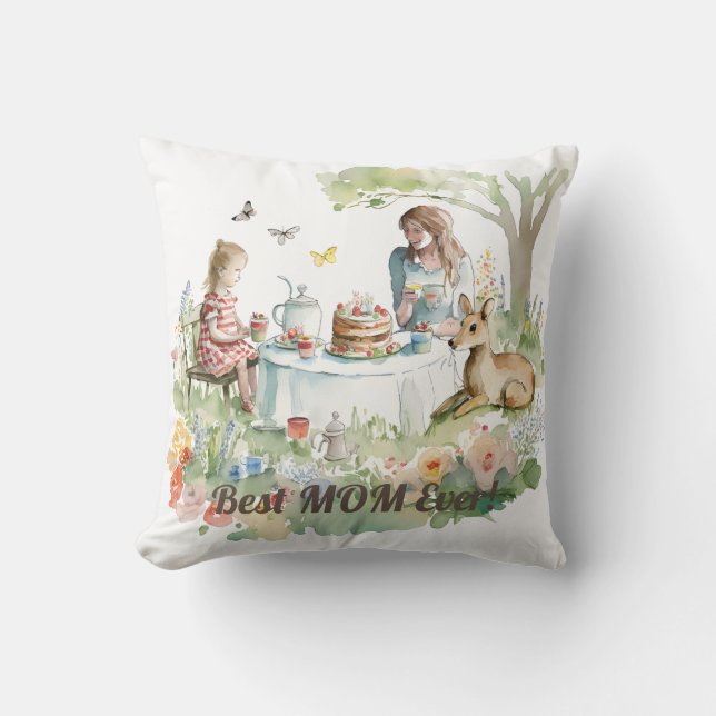 Moeder Daughter Tea Party Kussen (Voorkant)