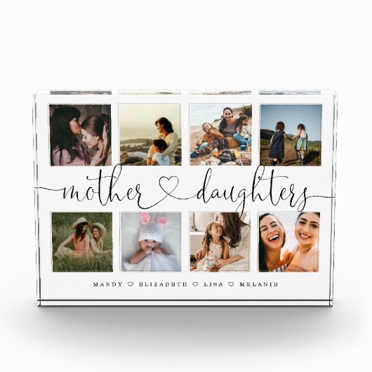 Moeder Daughters Heart Script | Fotoraster collage Fotoblokken (Voorkant)