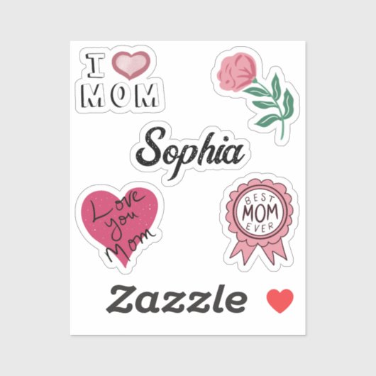 Moeder Day Love mama Pack Sticker (Vel)