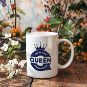 Moeder de Koningin Blauw Creatieve Typografie Koffiemok