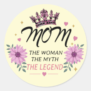 Moeder De Legende Moederdag Cadeau Ronde Sticker