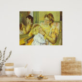 Moeder die haar kinderhaar bedekt. 1901, Mary Cass Poster (Keuken)