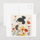 Moeder die haar zoon knuffelt briefkaart (Voorkant / Achterkant)