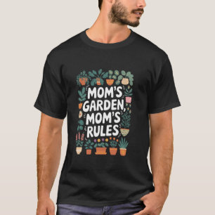 Moeder die tuiniert, tuinierder en groene duim pla t-shirt