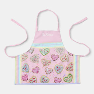 Moeder Dochter Aangepast hart Koekjes Pastel Apron Schort