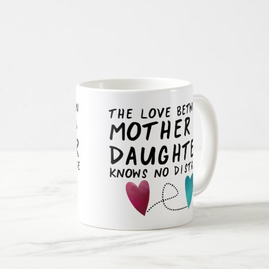 Moeder Dochter Afstand Koffie Mok (Voorkant rechts)