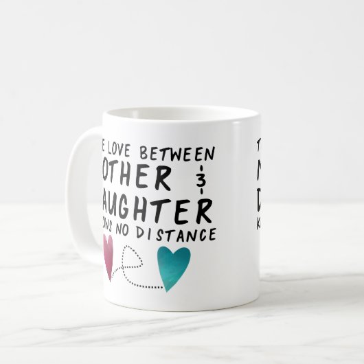 Moeder Dochter Afstand Koffie Mok (Voorkant links)