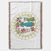 moeder dochter Duo Red Roses Floral Gold Deken (Voorkant Verticaal)