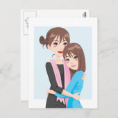 Moeder dochter liefde briefkaart (Voorkant / Achterkant)