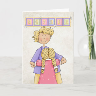 Moeder/Dochter Moederdag Blank Wenskaart Kaart