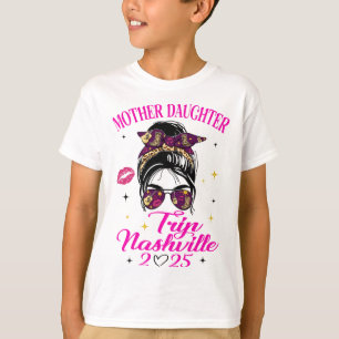 Moeder Dochter Reis Nashville 2025 Meisjes Vakanti T-shirt