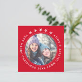 Moeder Dochter Rood Kerstmis Aanpasbaar Feestdagenkaart (Staand voorkant)