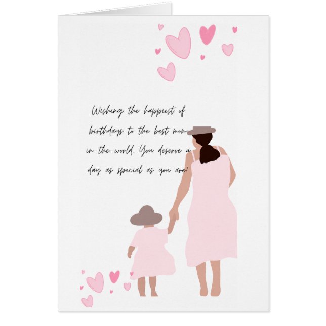Moeder & Dochter Roze Hart Silhouet (Voorkant)