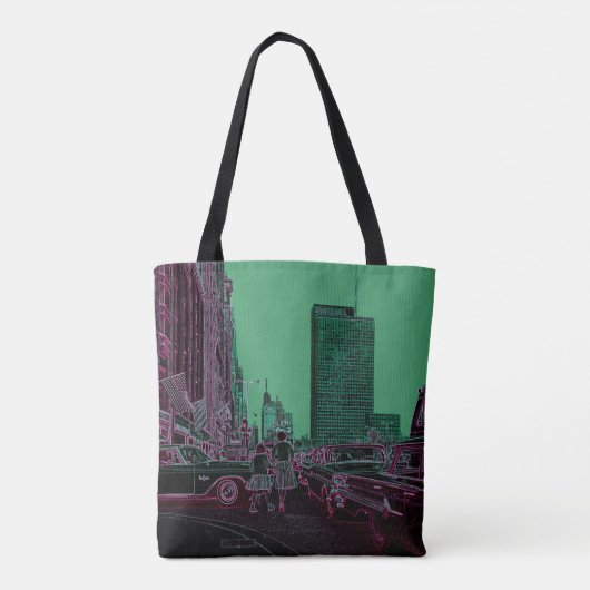 Moeder Dochter Shopping Michigan Ave Chicago 1961 Draagtas (Achterkant)