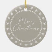 Moeder Dochter Taupe Merry Kerstry Keramisch Ornament (Achterkant)