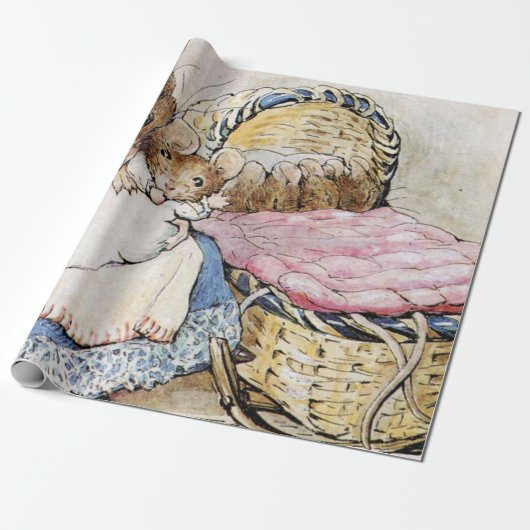 Moeder Dormouse en haar kind - Beatrix Potter Cadeaupapier (Uitgerold)