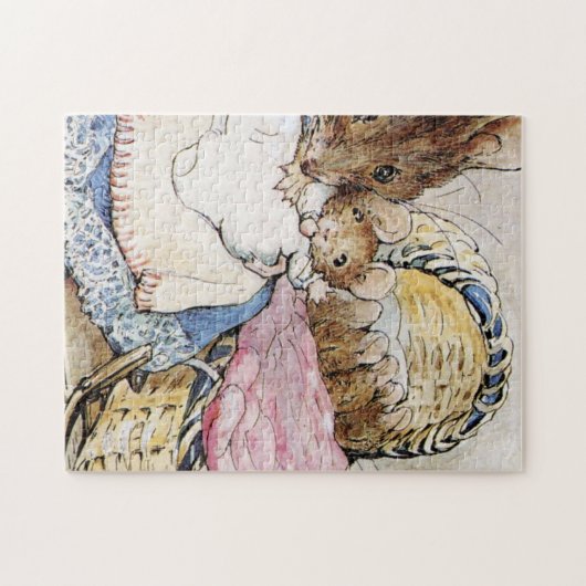 Moeder Dormouse en haar kind - Beatrix Potter Legpuzzel (Horizontaal)