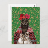 Moeder drie baby briefkaart (Voorkant / Achterkant)