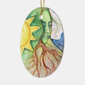 Moeder Earth Gaia Goddess Keramisch Ornament (Links)