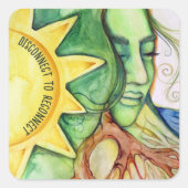 Moeder Earth Gaia Goddess Vierkante Sticker (Voorkant)