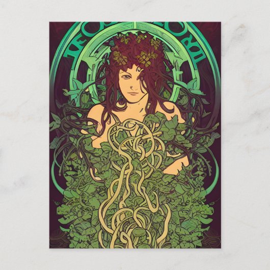 Moeder Earth Glas in lood Briefkaart (Voorkant)