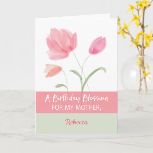 Moeder Eigen naam Religieuze verjaardag voor ontze Kaart (Gele Bloem)