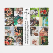 Moeder Elegant Script Citaat 16 Foto Collage Fleece Deken (Voorkant (Horizontaal))