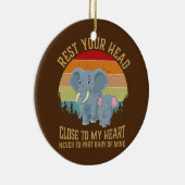 Moeder Elephant en Dumbo rest Keramisch Ornament (Rechts)