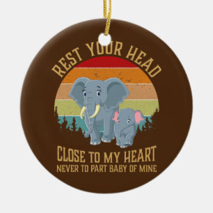 Moeder Elephant en Dumbo rest Keramisch Ornament