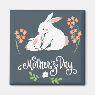 Moeder en Baby Bunny Moederdag Magnet Magneet