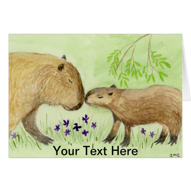 Moeder en Baby Capybara (Voorkant Horizontaal)