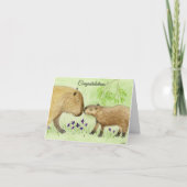 Moeder en Baby Capybara Kaart (Voorkant)