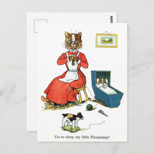 Moeder en Baby Cat, Louis Wain Briefkaart (Voorkant / Achterkant)