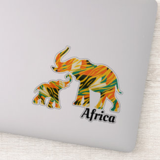 Moeder en Baby Elephant | Afrikaans patroon Sticker