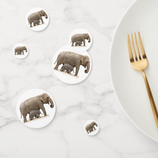 Moeder en Baby Elephant Confetti (Groep)