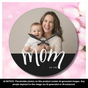 Moeder en Baby Foto Aangepast Jaar Oprichting Grote Klok