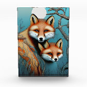Moeder en Baby Fox Fotoblokken (Voorkant)