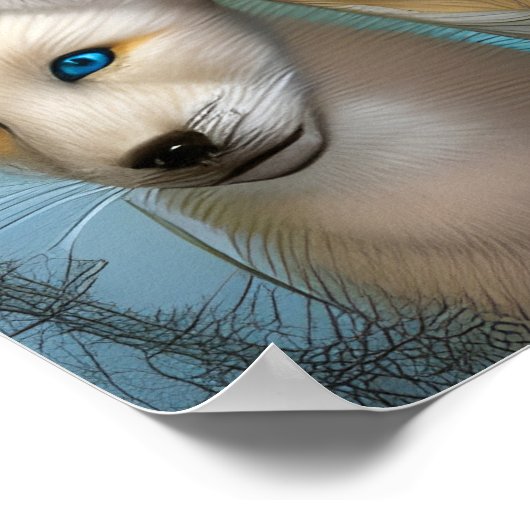 Moeder en Baby Fox Poster (Hoek)