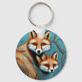 Moeder en Baby Fox Sleutelhanger (Achterkant)
