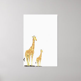 Moeder en Baby Giraffe – Een Teder Band Canvas Afdruk