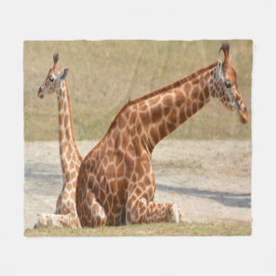 Moeder en Baby Giraffe Fleece Deken