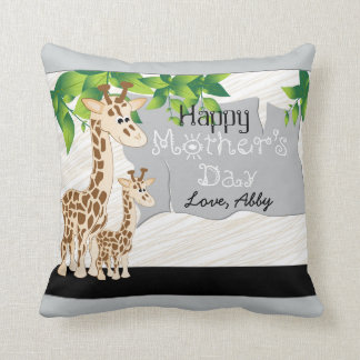 Moeder en Baby Giraffe Moederdag Custom Pillow Kussen