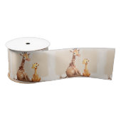 Moeder en Baby Giraffe Waterverf Lint (Spoel)