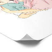 Moeder en baby illustratie poster (Hoek)