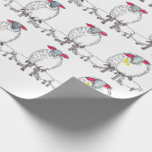 Moeder en Baby kerstman Cadeaupapier (Hoek)