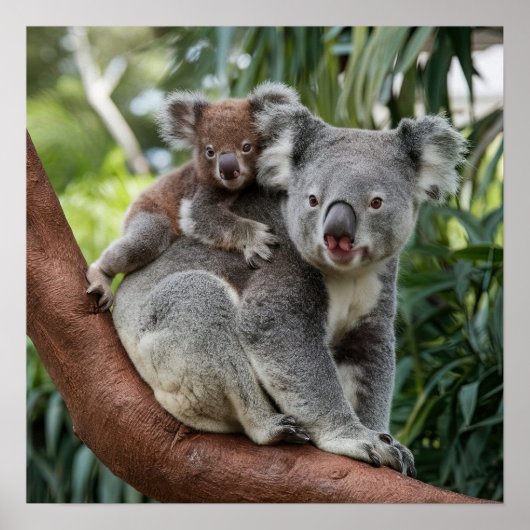 Moeder en Baby Koala Beer Poster (Voorkant)